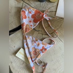 Aurelle Retro Orange Floral Bikini Set